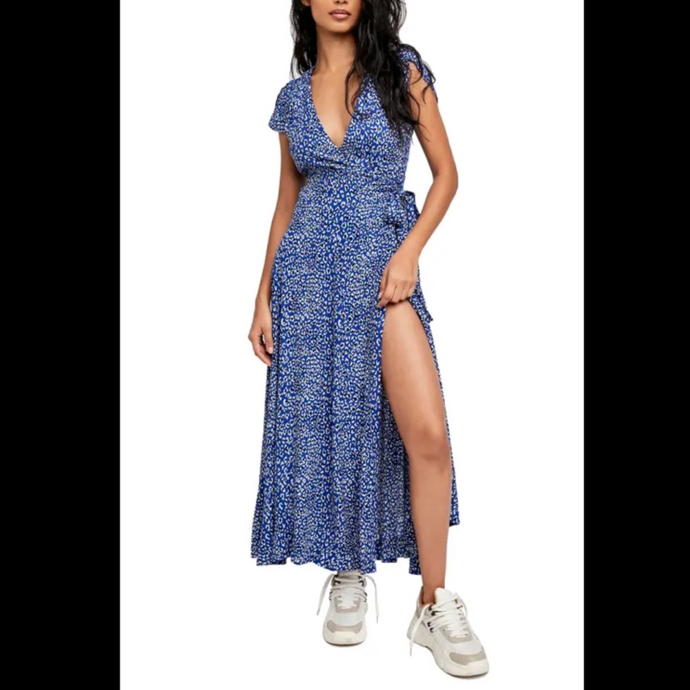 Free People Gorgeous Jess Wrap Maxi Dress In Midnight